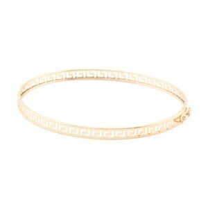 GOLDEN CLEF Made In Italy 14kt Gold Greek Key Bangle Bracelet